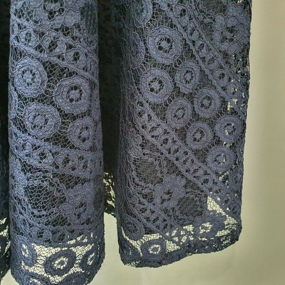 Jodi Kristopher Blue Lace Babydoll Evening Dress 5 - Picture 2 of 10